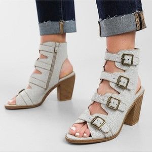 Amaryllis Heeled Sandal Distressed Leather